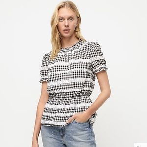 NWT Daisy Chain Peplum Top in Gingham